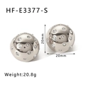 Dettaglio orecchini a sfera d'argento con cristalli, misura 20mm e peso 20,8g - Placcato 18K / Argento (HF-E3377-S)