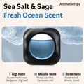 Car air vent freshener in black matte with sea salt and sage scent and blue liquid - Sea Salt & Sage [Fresh Marine Scent]
