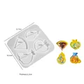 Molde de silicona para colgantes de arena movediza con formas de sandía, pera y melocotón - 4 Cavidades Melocotón y Frutas