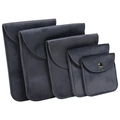 Dark grey velvet jewelry pouches with snap buttons in five different size options - Dark Gray