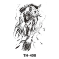 Waterproof temporary tattoo sticker TH-408 featuring a black and white monster design - Th-408 / 210*148mm