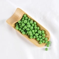 Realistic PVC green pea food model in a bamboo scoop for photography props - Round Green Peas (500g)