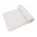 Detailed texture of white soft milk silk fabric showing elegant folds and smooth weave - White