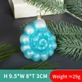 Blue gradient sea shell Christmas ornament with glitter finish and golden hook - Model 01-Blue Gradient Conch