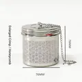 76mm SUS304 stainless steel tea infuser mesh basket with chain and screw lid - Plus Size Honeycomb Style