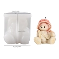 Siliconen mal voor teddybeer kaars met hoodie en bloem, maat 6,6x6,2x5,2 cm - Beer met bloem