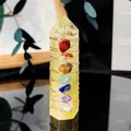 Citrin Kristall Sechskantsäule mit handgefertigten Chakra-Steinen und goldener Wicklung - Golddraht Umwickelt/7 Chakra Steine / Citrin