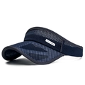 Navy blue breathable mesh sun visor with side SPORT label for outdoor sports wear - Adjustable / Navy Blue