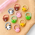 Set di 10 elastici per capelli con animali per bambine in cinque colori diversi - 8# Orsetto / Set da 10 pezzi