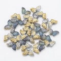 Butterfly glass beads in gold, silver, and blue gray for DIY jewelry making - Half Gold Inner Multicolor