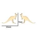 Minimalist golden kangaroo stud earrings made of stainless steel with 15mm width dimensions - Kangaroo Gold