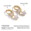 Specifiche dettagliate delle dimensioni per orecchini a stella con zirconi bianchi - Stile ciondolo in zircone a stella e quadrato (YYE025356)