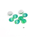 Detailed view of iridescent fish scale resin cabochons with silver flat back for DIY - No.3 (Green AB)