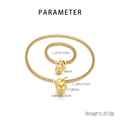 Golden Cuban link necklace and bracelet set with OT toggle clasp and steel ball charm - Gold Jewelry Set (KS224750-Z)