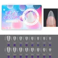 Detailed size chart for matte almond fake nails featuring 15 ultra-thin seamless fit sizes - 420pcs Frosted Traceless 15 Sizes Nail Tips-08