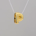 3D bubble letter P pendant with gold plating for DIY jewelry and custom necklaces - Letter P