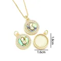 Colgante Virgen María de oro 18K con concha de abulón y circonitas blancas - Estilo Símbolo de Maternidad E