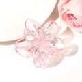 Pink iridescent plumeria hair claw clip with pearl finish and floral resin design - 8cm / Iridescent Light Pink