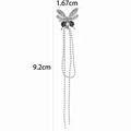 Silver butterfly ear cuff with micro-paved zircons and 9.2cm long chain tassels - Butterfly Tassel Style (2#) / Silver