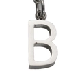 Polished stainless steel letter B pendant with silver finish on a white background - Steel B (With Chain) / Silver-Letter B