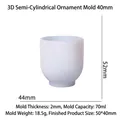 Semi-cylindrical resin silicone mold 70ml capacity with 2mm thickness for DIY crafts - 40mm