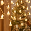 Warm LED Christmas tree string lights with hollow metal mesh design for festive home decor - 1.5m 10LED Battery / Frosted Christmas Tree Lights