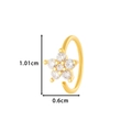 Piercing naso a fiore dorato con zirconi, dimensioni di 1,01 cm per 0,6 cm - Stile 2-Fiore (HSPJ0164) / Oro