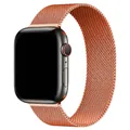 Rose gold Milanese mesh metal strap for Apple Watch with secure magnetic closure finish - 13 Orange / 38/40/41/42mm