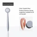 Dual-head cat eye nail magnet tool in grey silver for creating unique wave patterns - Round Head Magnet / Silver Gray