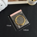 Pink frosted EVA jewelry seal bag with gold bracelet measuring 11cm by 8.8cm - Transparent / 8.8*11cm