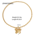Vintage gold butterfly necklace with chunky chain, OT toggle clasp and 45.9cm length - Butterfly Necklace (JDNW2305051)