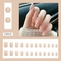 Glanzende nude jelly plaknagels in medium vierkante vorm set inclusief 24 stuks - Nude Vierkant (CF015)