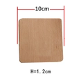 Square beech wood coaster with rounded corners, 10cm size and 1.2cm height, natural wood grain - Beech Wood Square Flat 10cm