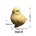 Miniature yellow resin chick figurine with realistic feather texture in a white box - Chick Style B