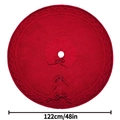 Jupe de sapin de Noël rouge tricotée de 122cm avec motif torsadé et liens de fixation - Diamètre 122 CM/48 Pouces / Rouge