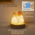 Pink and white crystal diffuser stone night light with LED base in floral gift box - Gift Box Set + Single Color Light Base / Rose Quartz + Clear Quartz