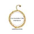 Minimalist gold plated stainless steel Cuban link bracelet with lobster clasp - Flat Gourmette Chain