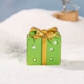 Green gift box bead with golden bow for Christmas moss micro-landscape DIY scenery - Green Gift Box