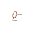 2.5mm thick titanium steel hoop earring with 10mm diameter in rose gold finish - 2.5*10mm Rose Gold (Single)