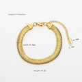 Gold plated 8mm flat snake chain bracelet with adjustable lobster clasp and 18K hallmark - Glossy Scale Snake Chain Style (JDN20150-1)