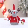 25cm Christmas reindeer plush doll in red knit sweater and striped scarf ornament - Standing Reindeer