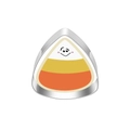 Detailed candy corn charm with white, yellow, and orange enamel and a cute smiley face - Corn Candy 7291