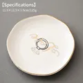 White ceramic jewelry dish with gold rim and diamond ring motif, 11.5x11.5cm size - 11.5cm Irregular Plate-Love Diamond