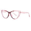 Elegant cat-eye blue light blocking glasses for women in pink tortoiseshell frame - Pink Tortoise