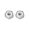 Polished silver pentagon metal spacer beads for DIY jewelry necklace making - Hydraulic Pentagon - Steel