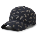Donkerblauwe sportpet met gouden letteropdruk en 3D-geborduurd SPORT-detail erop - Verstelbaar / Marineblauw