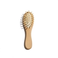 Wooden hairbrush with natural wood grain handle and white air cushion for scalp massage - Lotus Wood Air Cushion Comb
