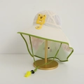 Detail of kids sun hat with breathable mesh, bear logo, and whistle on windproof rope - 54cm(4-10 Years) / Beige-Bear