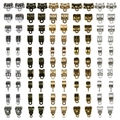 Assortiment de perles à écraser et connecteurs de pendentif DIY en divers métaux - 5 Couleurs Mélangées