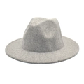Classic light gray wool felt fedora hat with wide brim for men and women stylish winter wear - M (56-58cm) / Light Gray